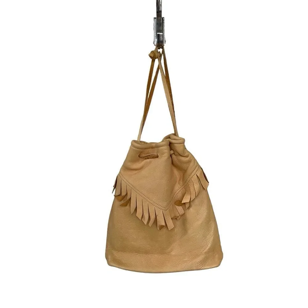 Handmade Leather Boho Hand Held Wristlet Bag